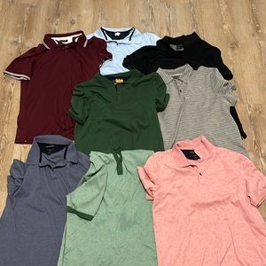 8 Luxury Touch Mens Banana Republic Polos. Size Large Tall